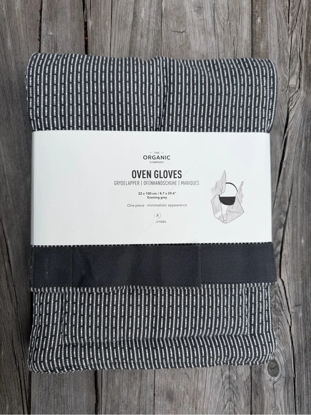 Organic Company Oven Gloves Set Gray Organic‎ Cotton Scandinavian NWT